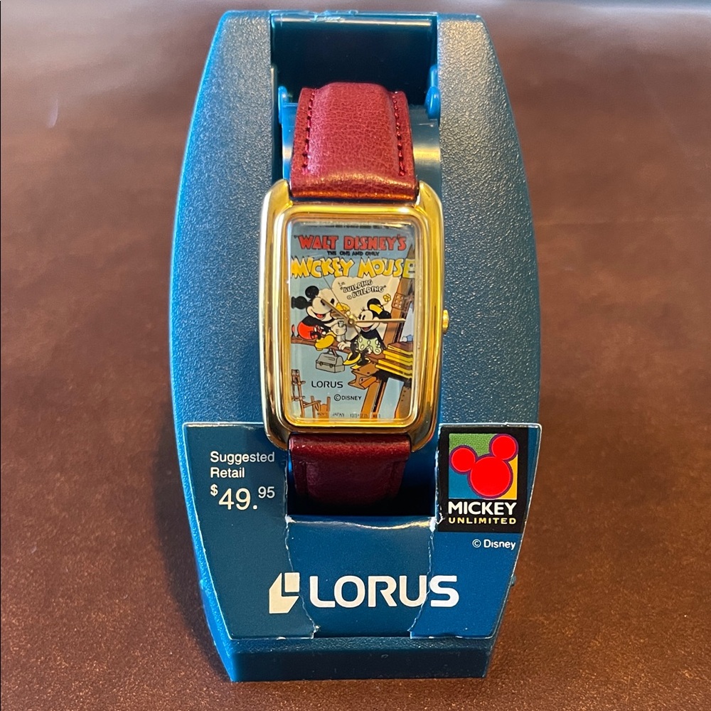 Lorus Mickey Mouse Watch with Red Strap